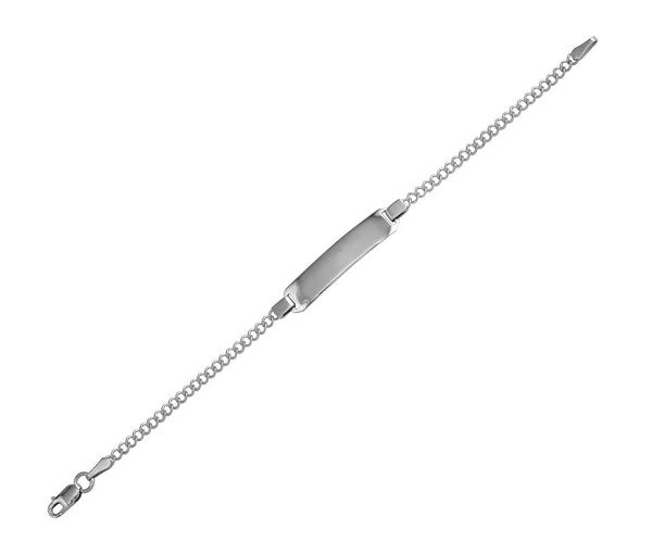 BRACELET D'IDENTITÉ POUR ENFANT EN ARGENT RHODIÉ - SP DIB00028RH - BIJOUX D'IMPORTATION