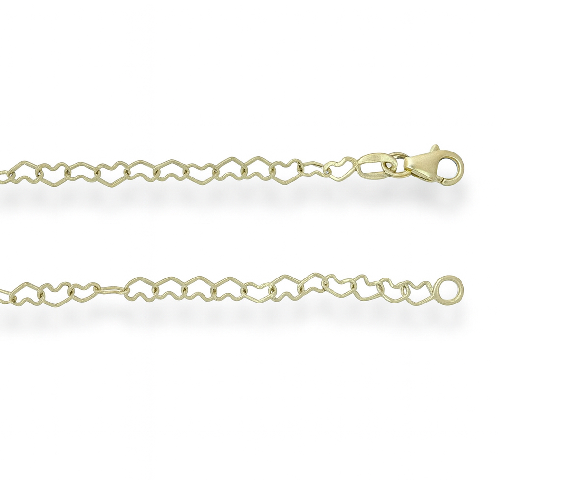 CHAINE EN OR JAUNE À MAILLE EN COEUR - S CHCOE2.9Y18 - BIJOUX D'IMPORTATION