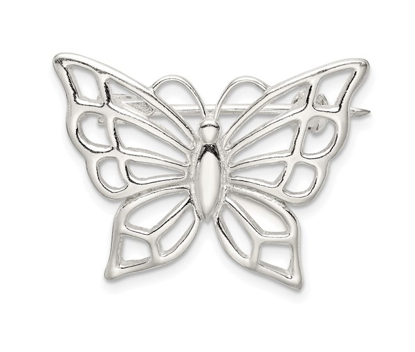 BROCHE PAPILLON AJOURÉ EN ARGENT - QG QP158 - IMPORTATION