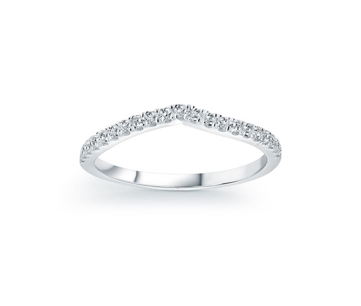 JONC CONTOUR SEMI-ÉTERNITÉ EN OR 14K BLANC SERTI DE DIAMANTS - ML FDC427BW - MALO 