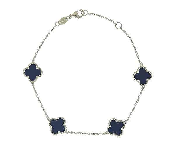 BRACELET TRÈFLES EN OR JAUNE SERTI D'ONYX OU DE NACRE - CB BRY04502BK - CBE