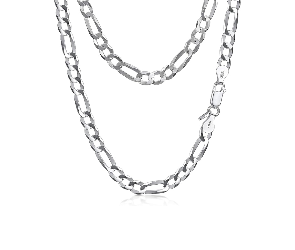 CHAINE ARGENT FIGARO PAVE 20 - MB FIG180S20 - BIJOUX D'IMPORTATION