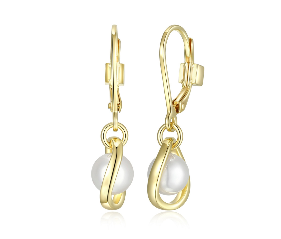 BOUCLES EN ARGENT/PVD OR SERTIES DE PERLE DE CULTURE - PJ 32LCQE4503 - ELLE