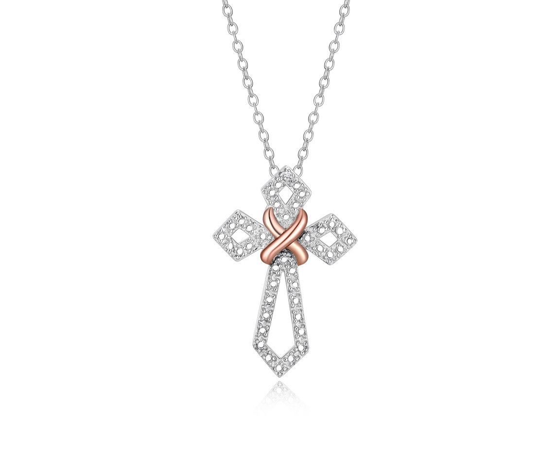 MAGNIFIQUE CROIX EN ARGENT RHODIÉ SERTIE DE CUBIQUES ZIRCONIAS - PJ R3AGKN35FW - REIGN