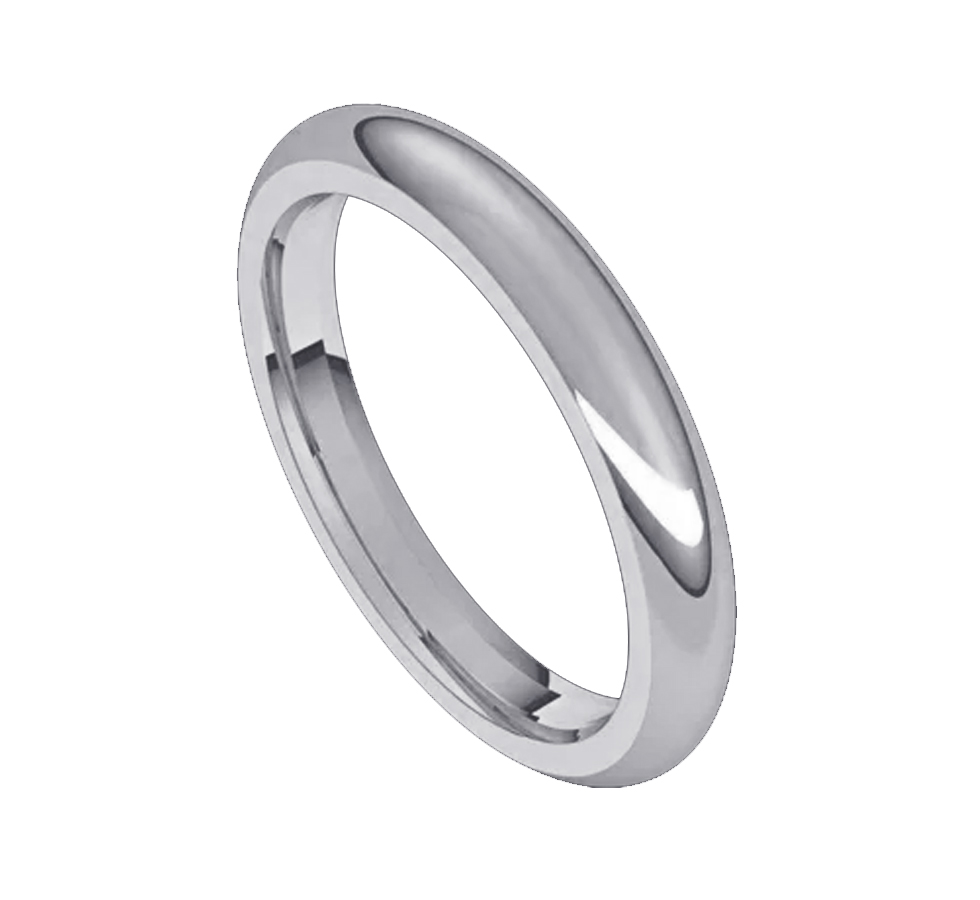 JONC ROND UNI EN OR 10K BLANC - S J3MMW06 - BIJOUX D'IMPORTATION