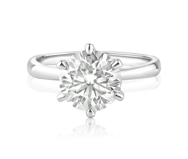 BAGUE SOLITAIRE EN ARGENT RHODIÉ SERTIE D'UNE MOISSANITE - SP MBGR000035 - BIJOUX D'IMPORTATION