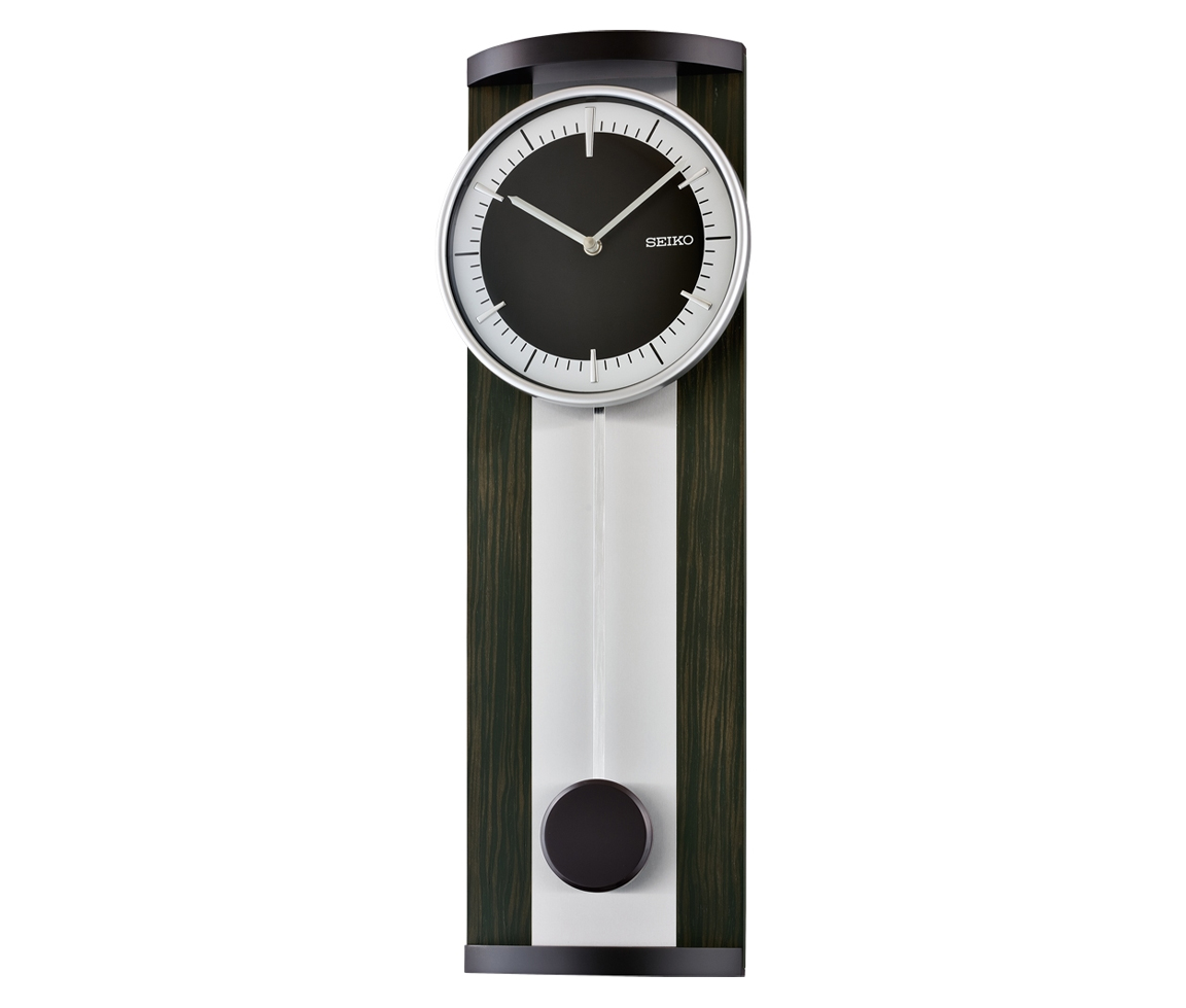 HORLOGE MURALE SEIKO EN BOIS ET ALUMINIUM AVEC PENDULE - OD QXC244S - SEIKO