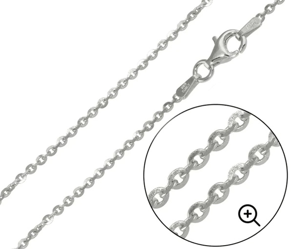 CHAINE EN ARGENT RHODIÉ À MAILLE ROLO - SP CH279/20 - BIJOUX D'IMPORTATION