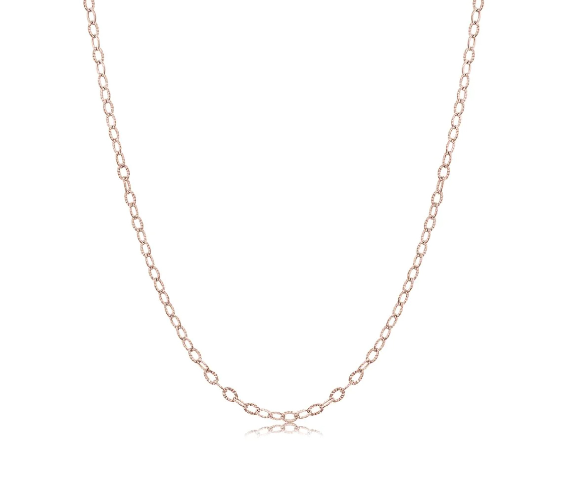 CHAINE ROLO TAILLÉE DIAMANT EN ACIER/PVD OR ROSE - IG LC4/16 - ITALGEM