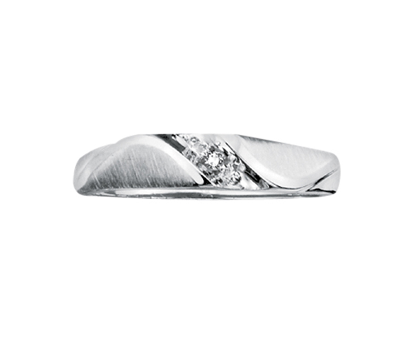 JONC EN OR BLANC SERTI D'UN DIAMANT - CR DA203W - BIJOUX CANADIEN