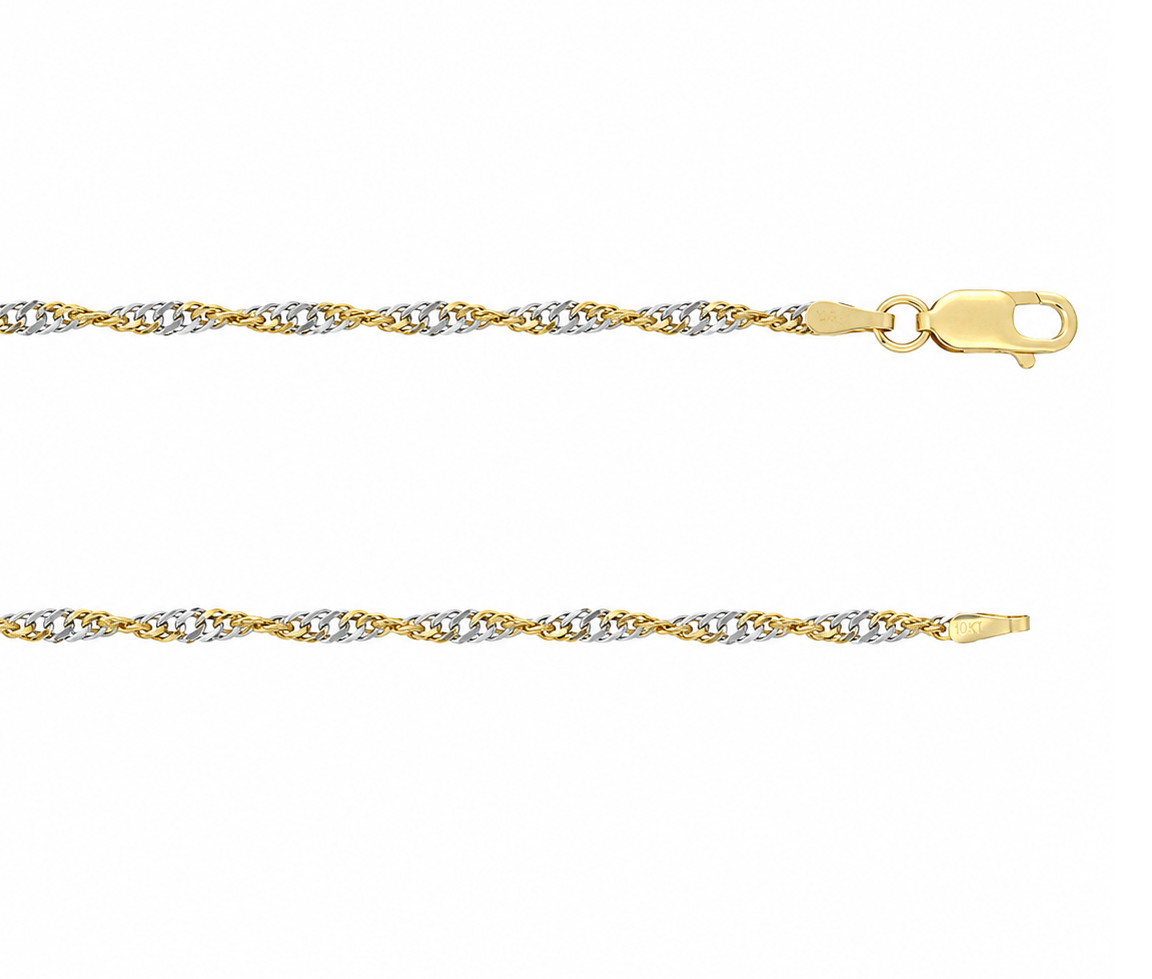 CHAINE EN OR 2 TONS À MAILLE SINGAPOUR - MB SING172T20 - BIJOUX D'IMPORTATION