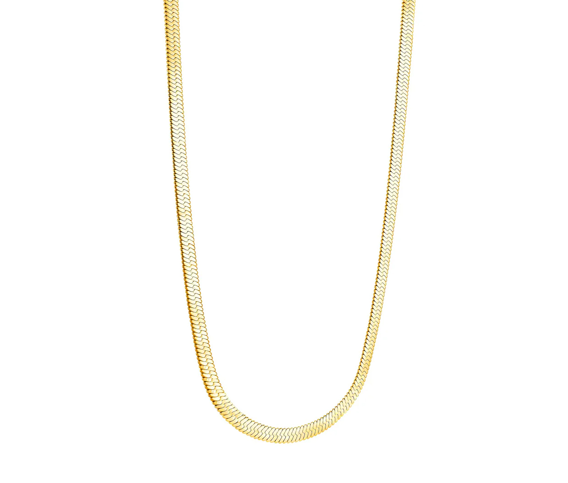 CHAINE EN ACIER/PVD OR À MAILLE CHEVRON (HERRINGBONE) - IG SWN51 - VELORIA