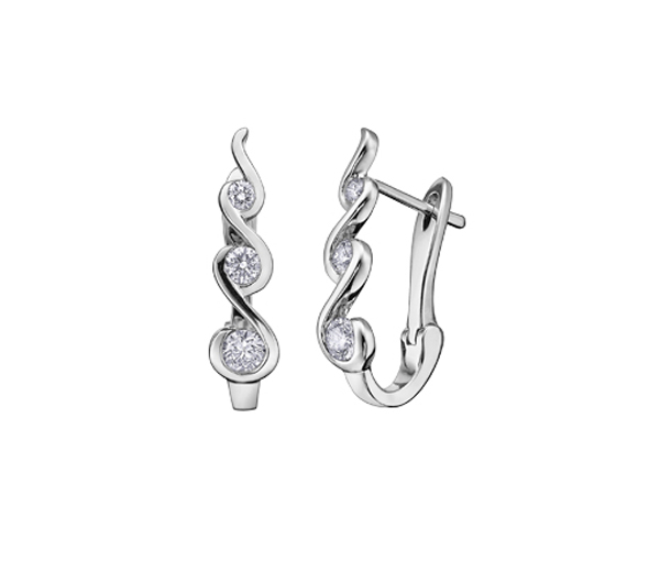 BOUCLES ANNEAUX EN OR BLANC SERTIES DE DIAMANTS CANADIENS - CR ML248W50 - DIAMANT CANADIEN