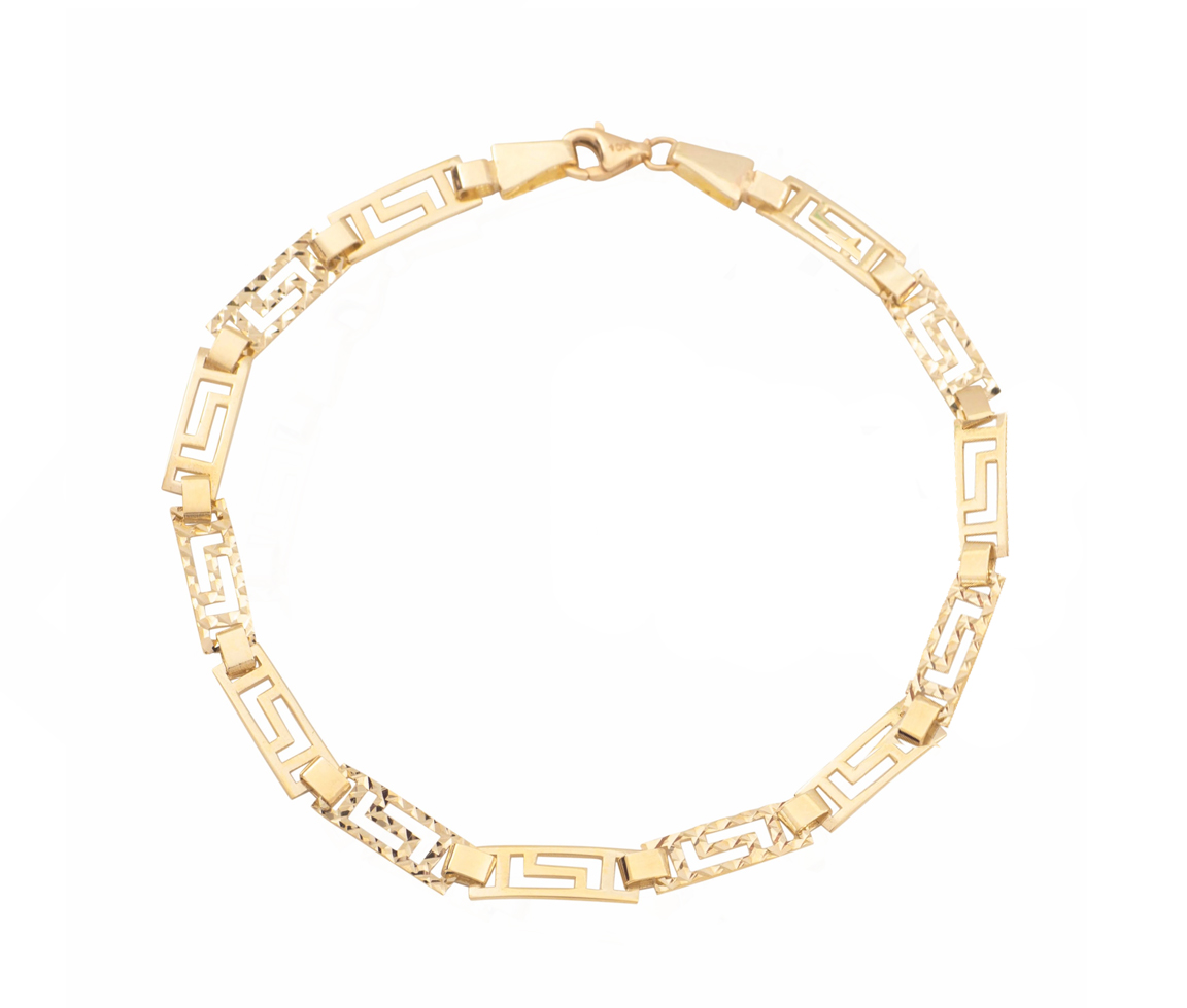 BRACELET EN OR JAUNE À MOTIF VERSACE AJOURÉ ET TAILLÉ DIAMANT - CB BYC2036 - CBE