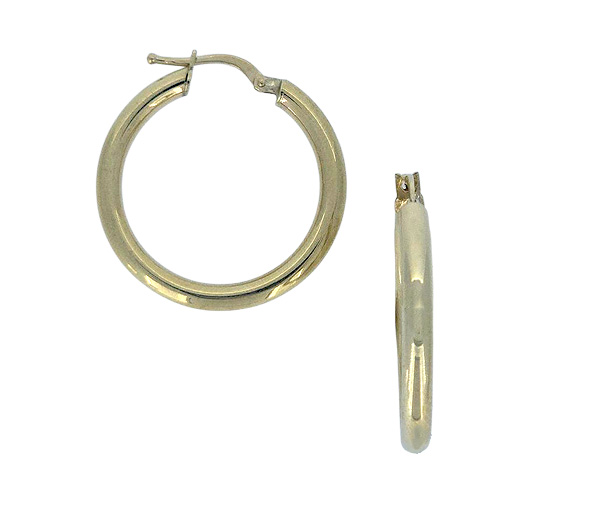 BOUCLES ANNEAUX UNIES EN OR JAUNE - S ANN02 - BIJOUX D'IMPORTATION