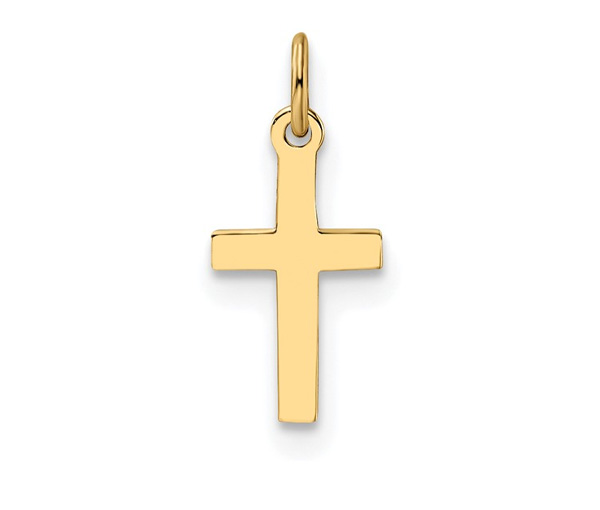 PENDENTIF CROIX EN OR 14K JAUNE UNI - QG XR1862 - IMPORTATION