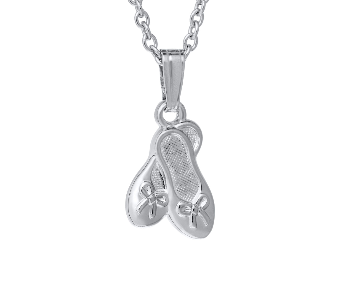 PENDENTIF CHAUSSONS DE BALLET EN ARGENT RHODIÉ