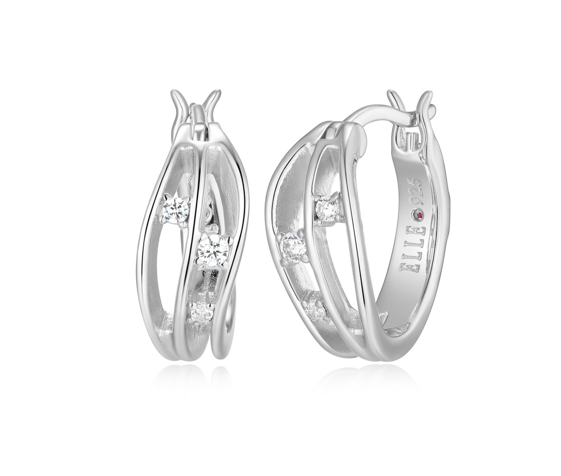 BOUCLES ANNEAUX AVEC CUBIQUES ZIRCONIAS - PJ R2LCUS000J - ELLE