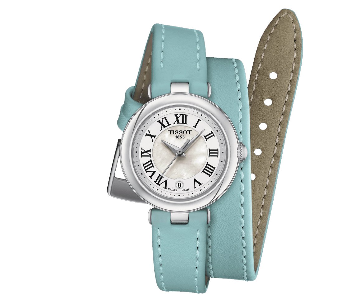 JOLIE MONTRE TISSOT BELLISSIMA SMALL LADY AVEC BRACELET CUIR DOUBLE - T1260101611301 - TISSOT