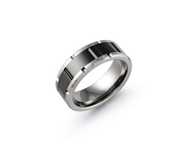 JONC EN TUNGSTÈNE/PVD NOIR CONFORT FIT - ML TG017 - MALO 