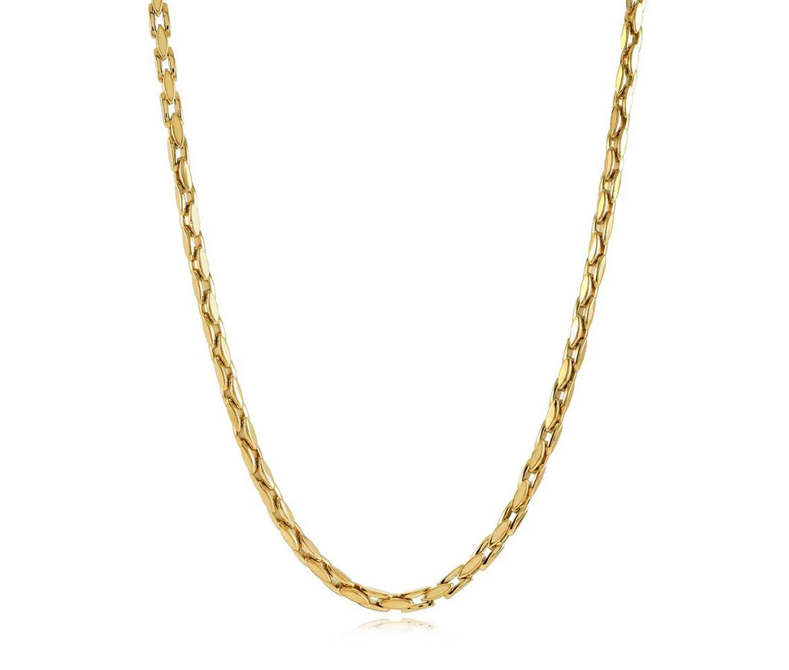 CHAINE EN ACIER/PVD OR À MAILLE OVALE PLATE - IG SYN109 - VELORIA