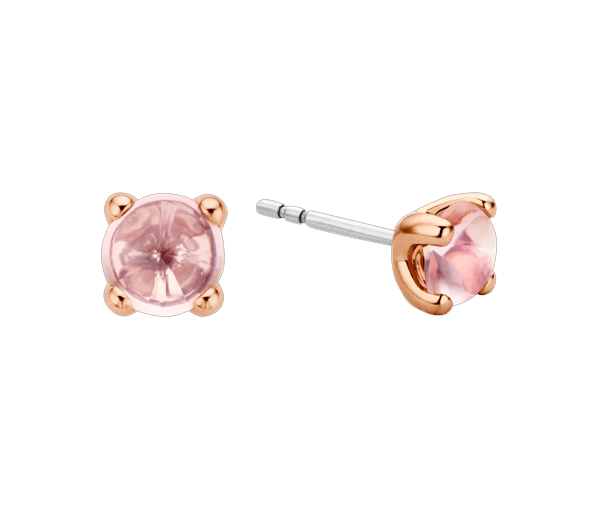 BOUCLES ARGENT/PVD ROSE CRISTAL ROSE 8MM - KD TI7768NU - 