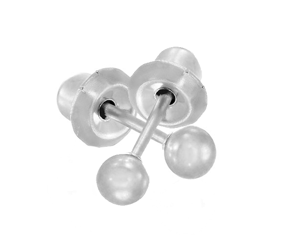 BOUCLES DE PERÇAGE BOULE EN OR BLANC (*PERÇAGE GRATUIT) - IN 125E - PERÇAGE