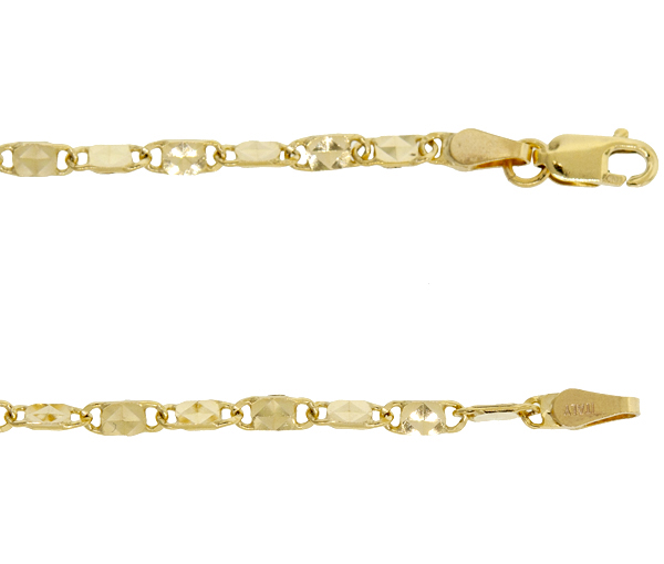 CHAINE 10K PLAQUE 1.70MM 20'' - S LPXD040Y 20 - BIJOUX D'IMPORTATION