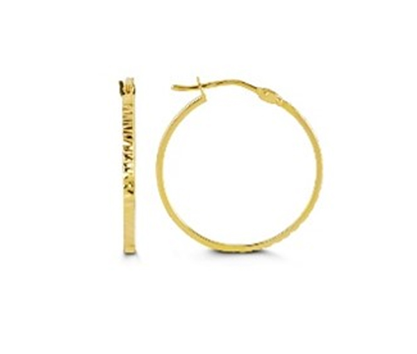 BOUCLES ANNEAUX EN OR 10K TAILLÉES DIAMANT - SY 1036F - BIJOUX D'IMPORTATION