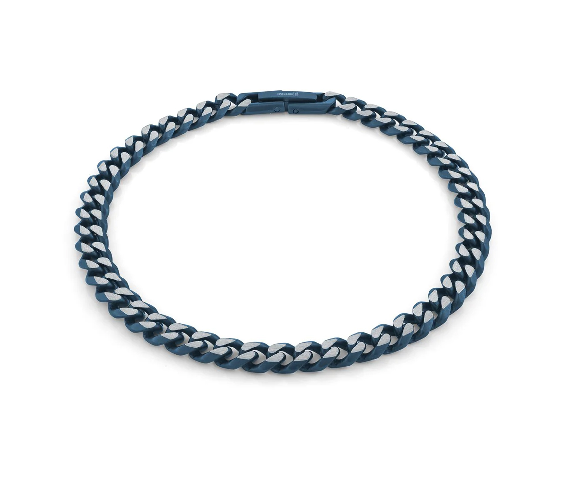 BRACELET EN ACIER/PVD BLEU À MAILLE GOURMETTE - IG SMB515 - ITALGEM