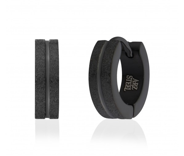 BOUCLES HUGGIES EN ACIER/PVD NOIR - AZ SSE175 - AREZZO