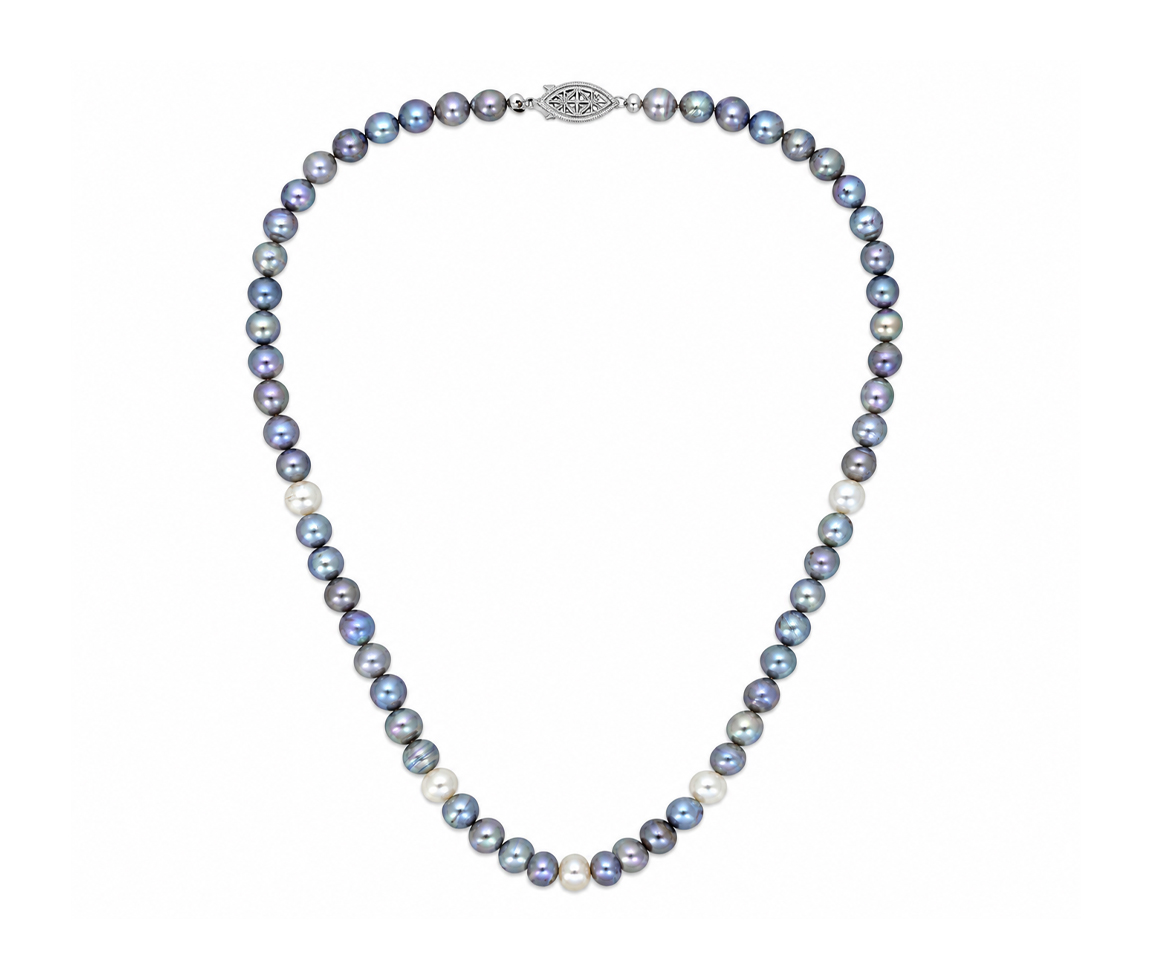 COLLIER DE PERLES D'EAU DOUCE TEINTÉES - SJ COL11 - BIJOUTERIE SUISSE INC.