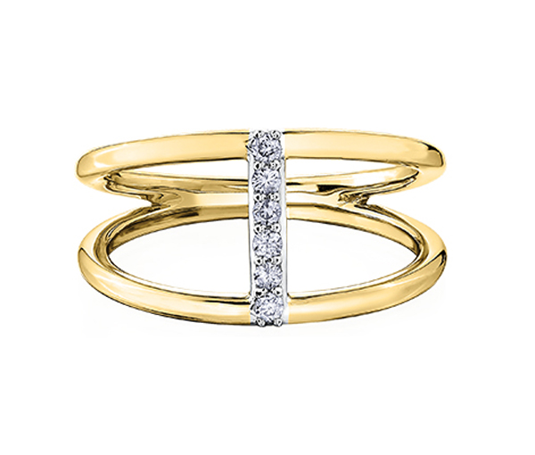 BAGUE EN OR 10K SERTIE DE DIAMANTS - CR DD3031 - BIJOUX CANADIEN