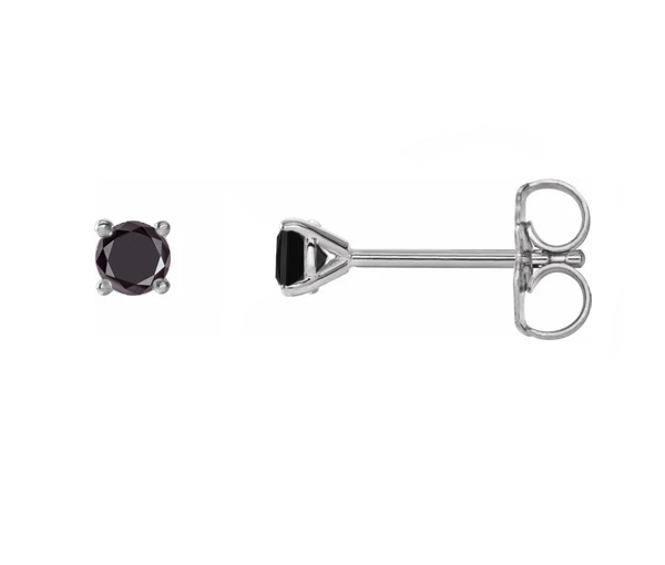 BOUCLES STYLE MARTINI EN OR SERTIES DE DIAMANTS NOIRS - ST 29762WBK66 - BIJOUX IMPORTATION
