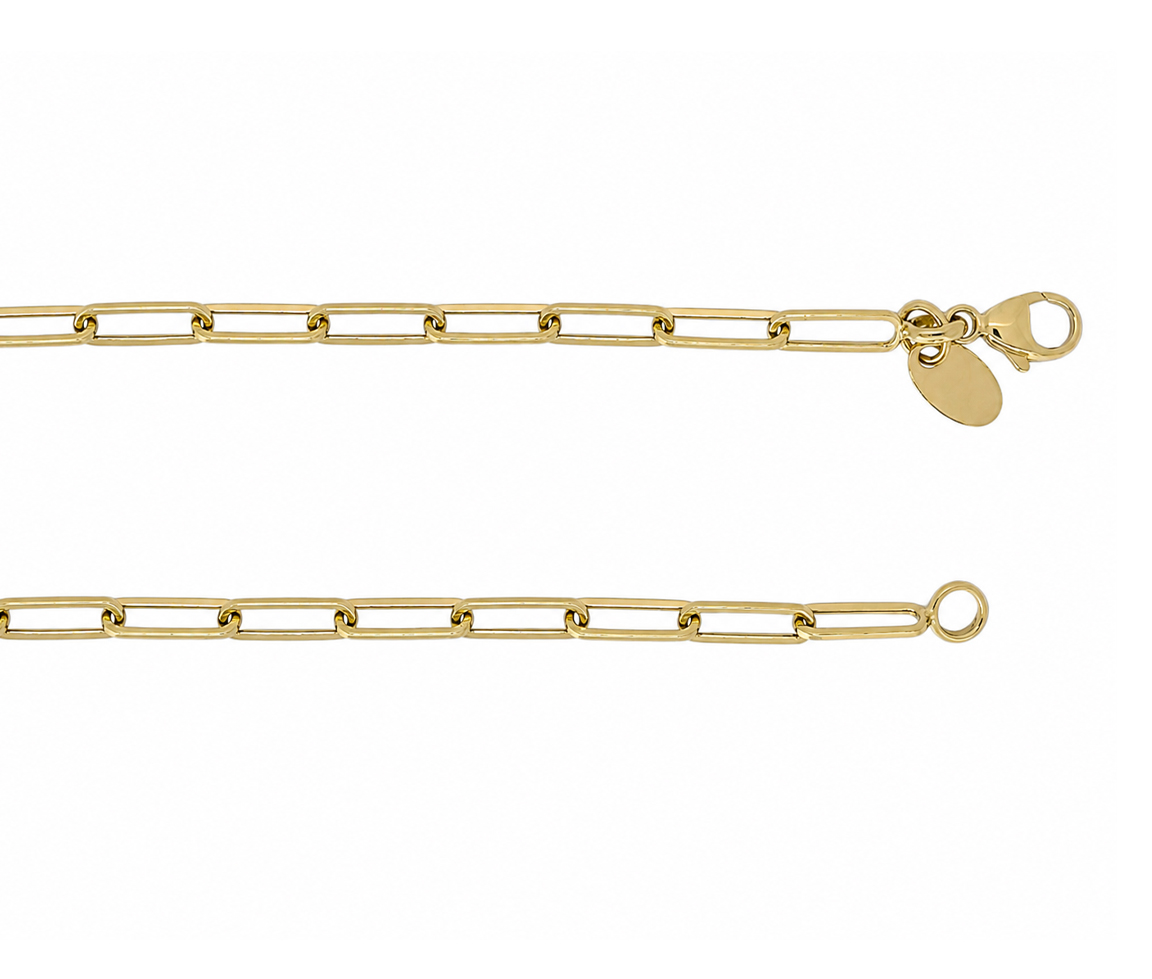 CHAINE EN OR À MAILLE PAPERCLIP - MB PAP295Y18 - BIJOUX D'IMPORTATION