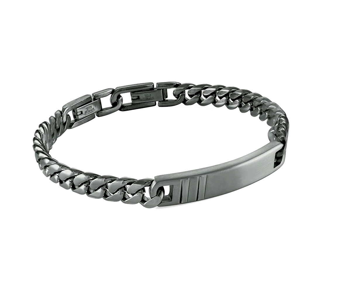 BRACELET IDENTITÉ EN ACIER/PVD NOIR - IG SMB655 - ITALGEM