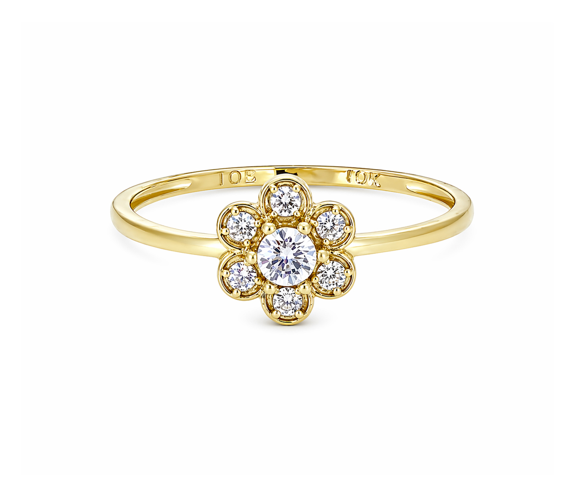 BAGUE FLEUR EN OR - S BD22 - BIJOUX D'IMPORTATION