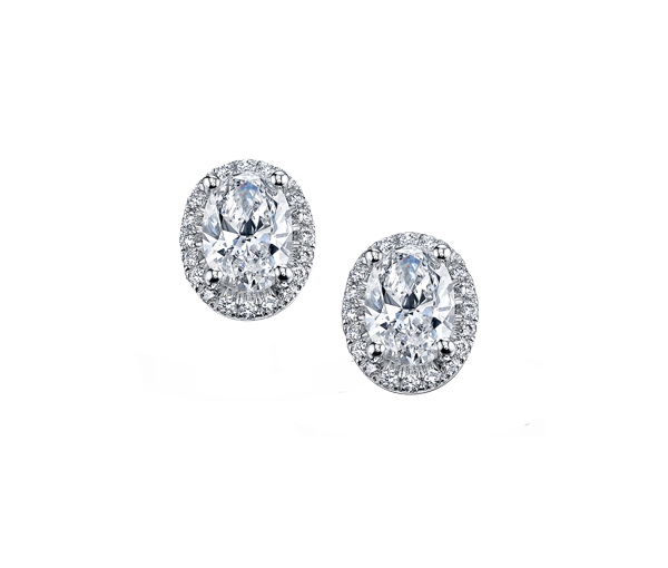 BOUCLES FIXES EN OR 18K BLANC SERTIES DE DIAMANTS CANADIENS ET DE DIAMANTS - CR 3699W70 - BIJOUX CANADIEN