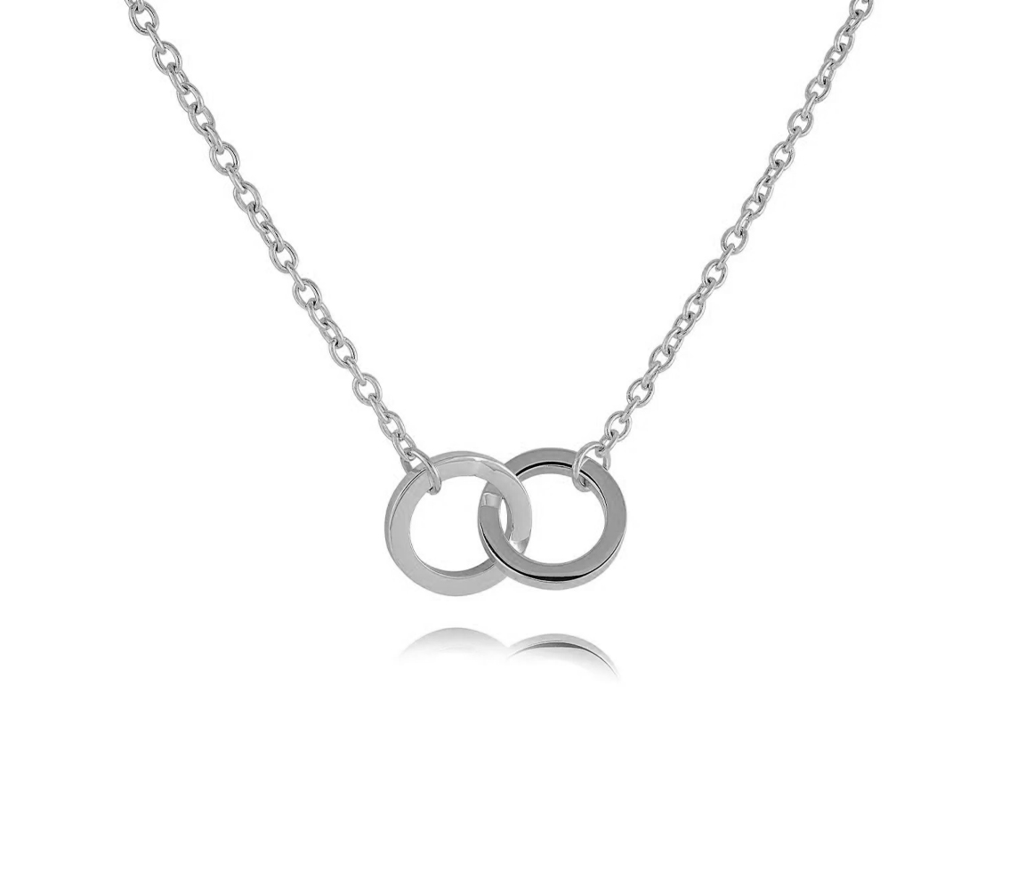 COLLIER 2 CERCLES ENTRELACÉS EN ACIER - IG SWP43 - VELORIA