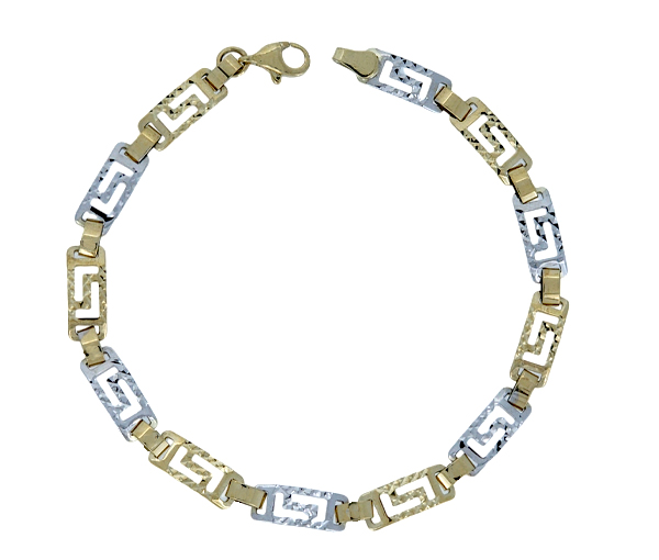 BRACELET STYLE VERSACE EN OR 2 TONS TAILLÉ DIAMANT - CB B2TC43024 - CBE