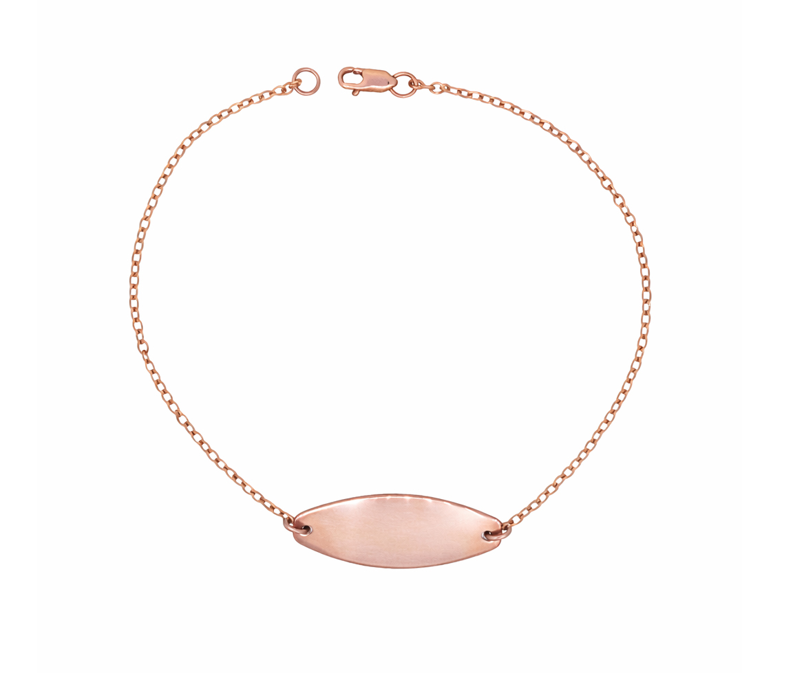 BRACELET IDENTITÉ EN OR 10K ROSE - SJ BRAIDEN02 - BIJOUTERIE SUISSE INC.