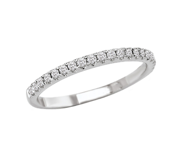 JONC SEMI-ÉTERNITÉ EN OR 14K BLANC SERTI DE DIAMANTS - S LR0760W4.5 - BIJOUX D'IMPORTATION