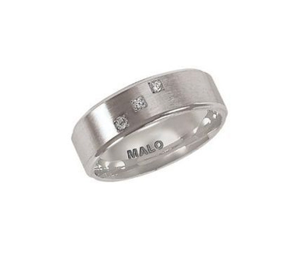 JONC EN OR 10K CONFORT FIT SERTI DE DIAMANTS - ML JMD782/7W - MALO 