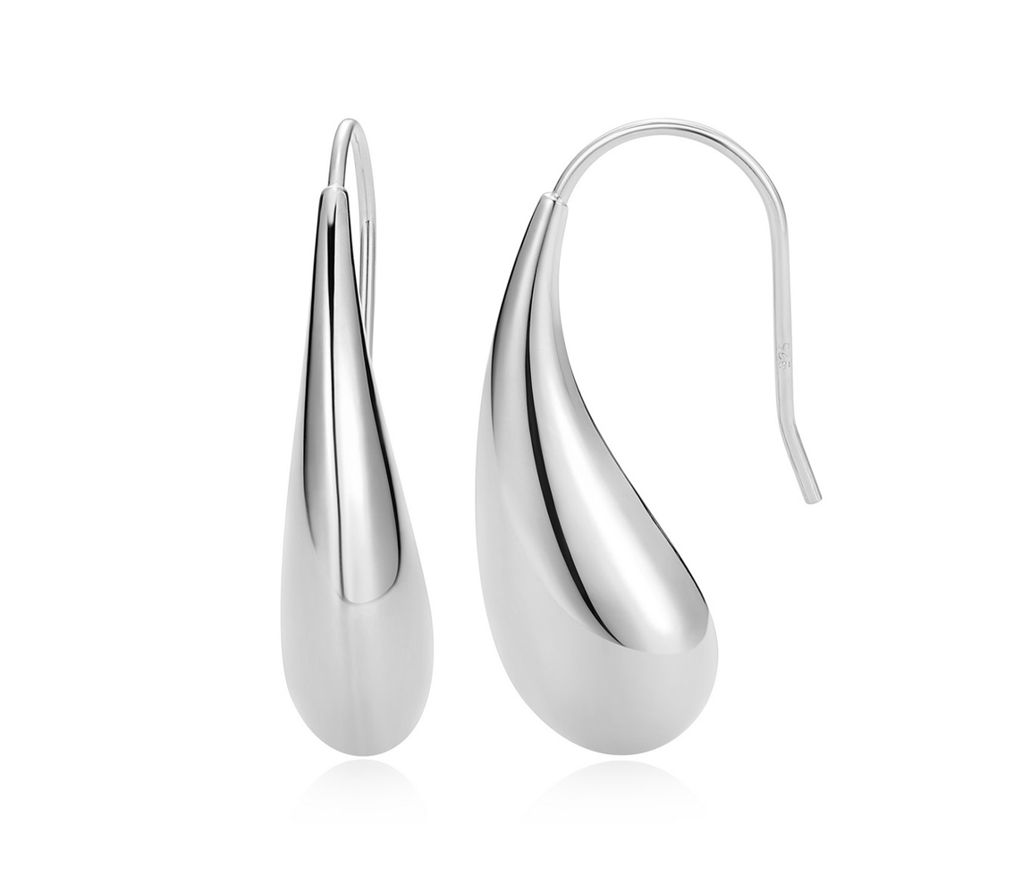 BOUCLES GOUTTES EN ARGENT RHODIÉ - PJ R2AGRYA005 - REIGN