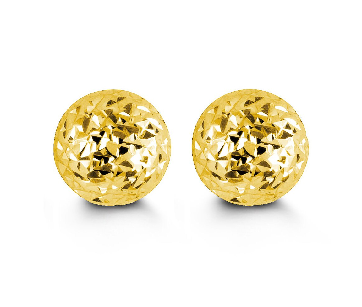 BOUCLES FIXES EN OR 10K TAILLE DIAMANT - SY 9011Y 10MM - BIJOUX D'IMPORTATION