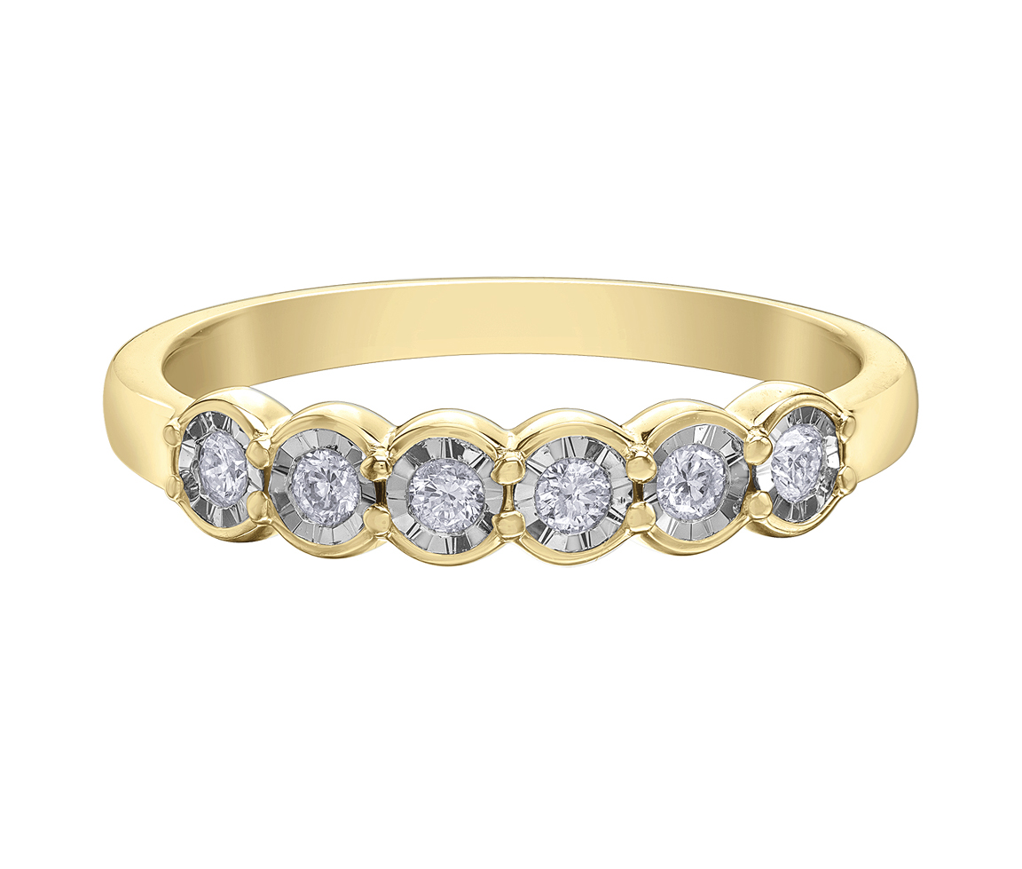 JONC SEMI-ÉTERNITÉ EN OR 2 TONS SERTI DE DIAMANTS - CR DD8080Y - BIJOUX CANADIEN