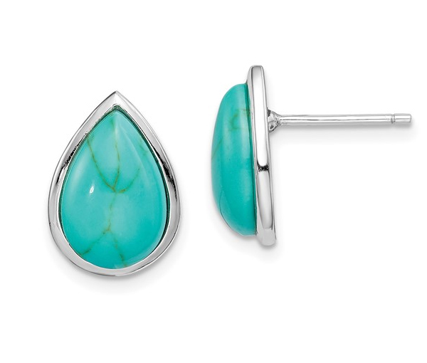 BOUCLES AVEC TURQUOISE SYNTHÉTIQUE - QG QE15369 - IMPORTATION