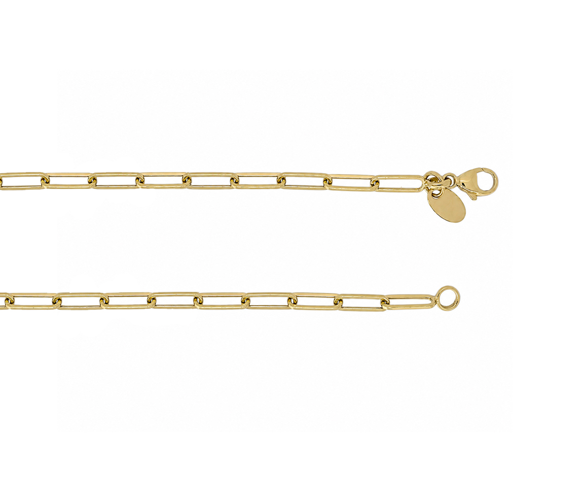 CHAINE EN OR À MAILLE PAPERCLIP - MB PAP22Y18 - BIJOUX D'IMPORTATION