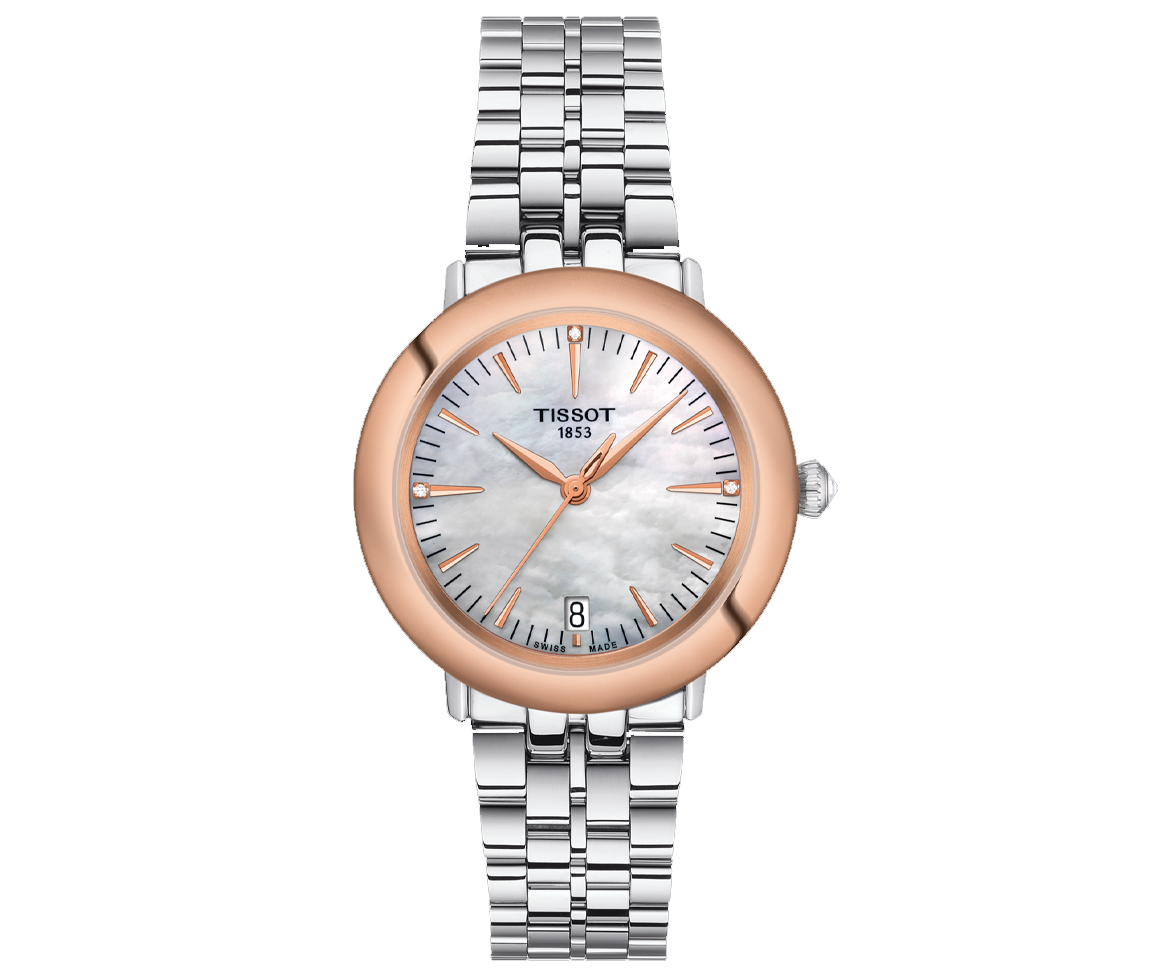 MONTRE TISSOT GLENDORA ACIER ET OR 18K ROSE - T9292104111600 - TISSOT