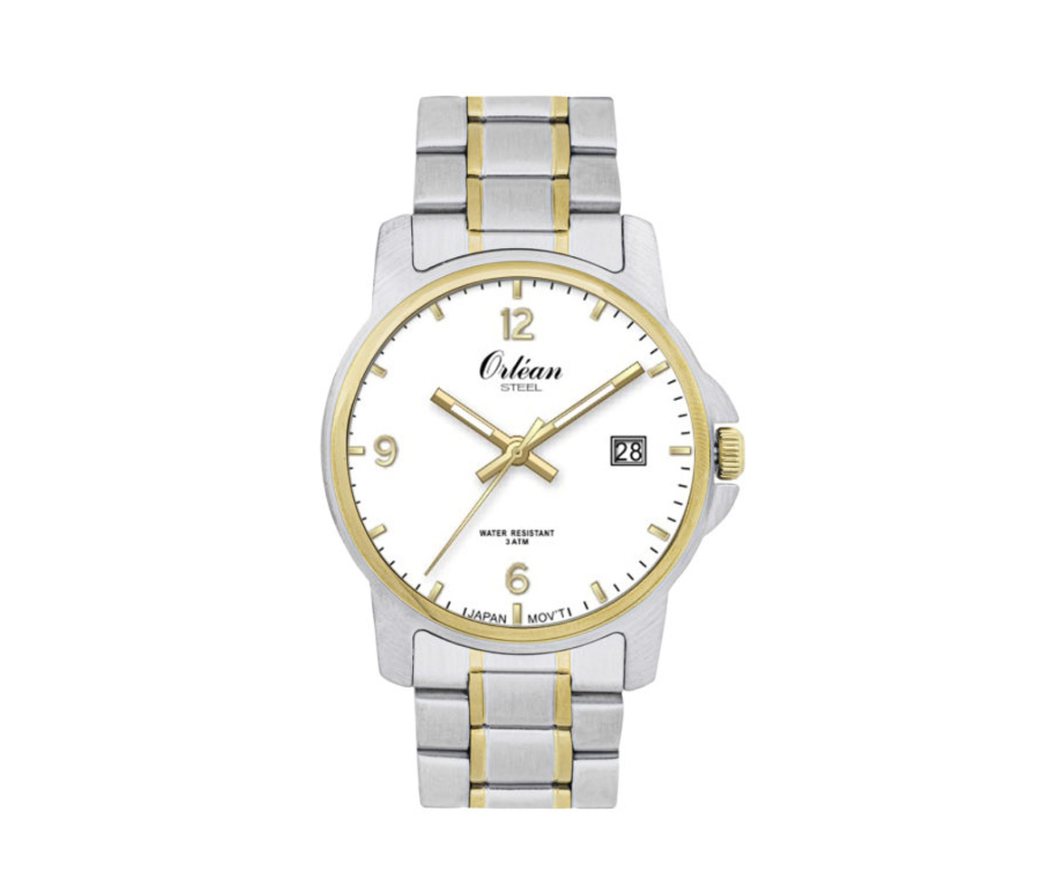 MONTRE ORLEAN POUR HOMME EN ACIER/PVD OR 2 TONS - BA ME3322 - ORLEAN